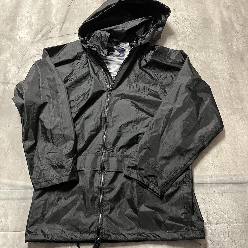 Portwest Classic Rain Windbreaker Jacket Men's Size Small Blue Hooded Full-Zip
